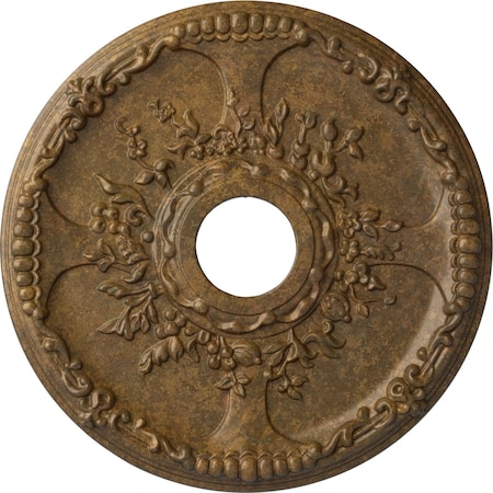 Ekena Millwork Antioch Ceiling Medallion (Fits Canopies up to 3 1/2"), 18"OD x 3 1/2"ID x 1 3/8"P, Rubbed Bronze CM18SERZS